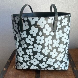 Kate Spade Black and Blue Floral Tote